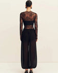 Shona Joy Lambent Lace Long Sleeve Bodysuit Black