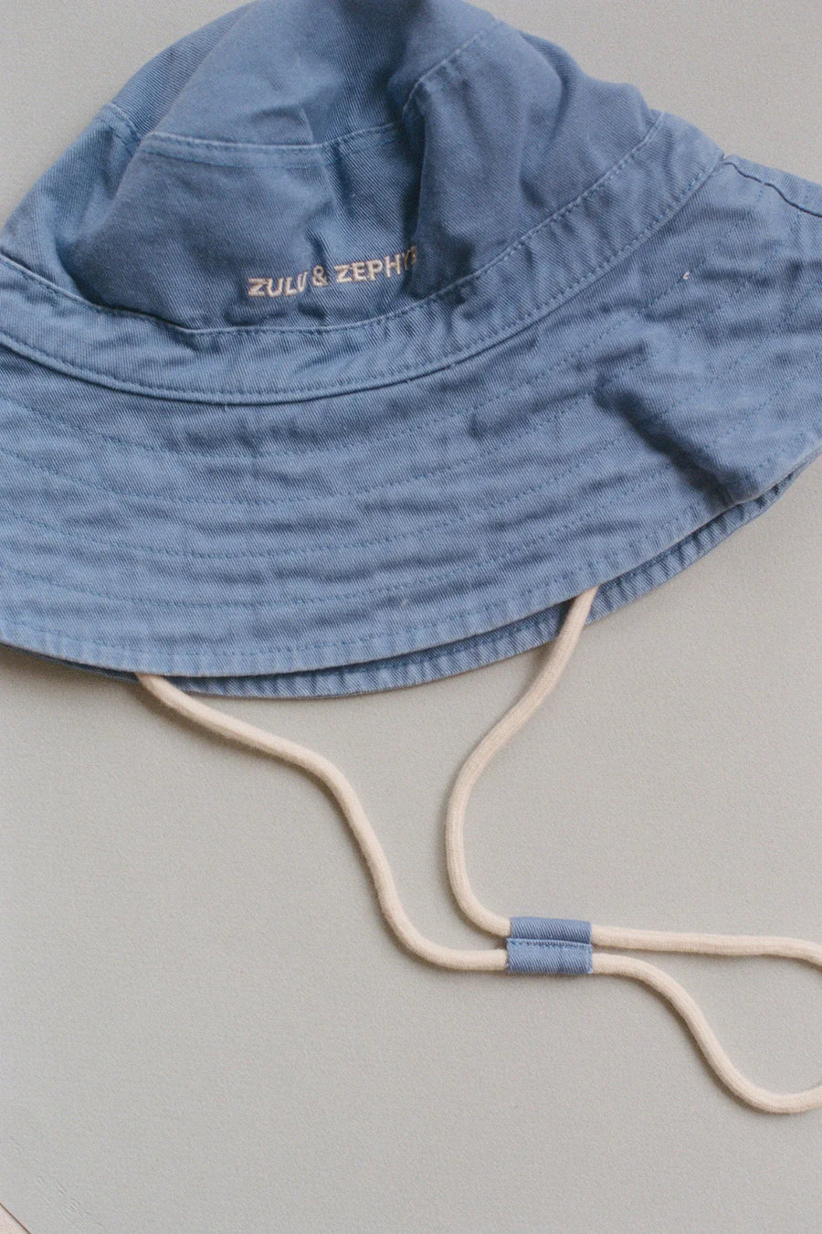 Zulu and Zephyr Logo Bucket Hat Denim Blue