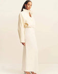 Shona Joy Crosby Wool Blend Cropped Bomber Jacket Ivory