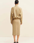 Shona Joy Ernest Faux Suede Bomber Jacket Sand
