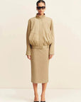 Shona Joy Ernest Faux Suede Bomber Jacket Sand