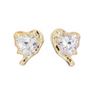 De Sur Molten Heart Earrings Gold