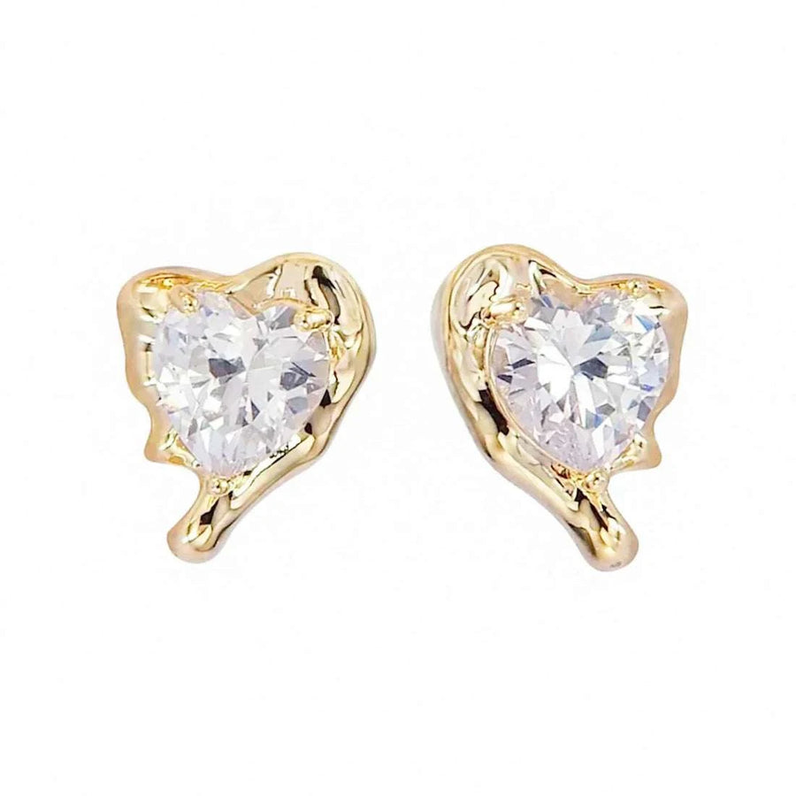 De Sur Molten Heart Earrings Gold