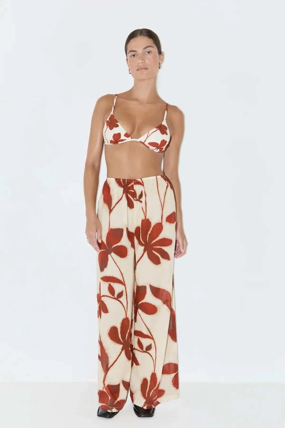 Zulu and Zephyr Cotton Pant Ruby Floral