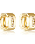 De Sur Pave Square Hoops Gold