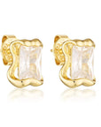 De Sur Molten CZ Earrings Gold