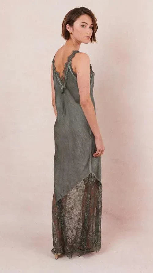 Charli Solange Slip Dress Khaki One Size