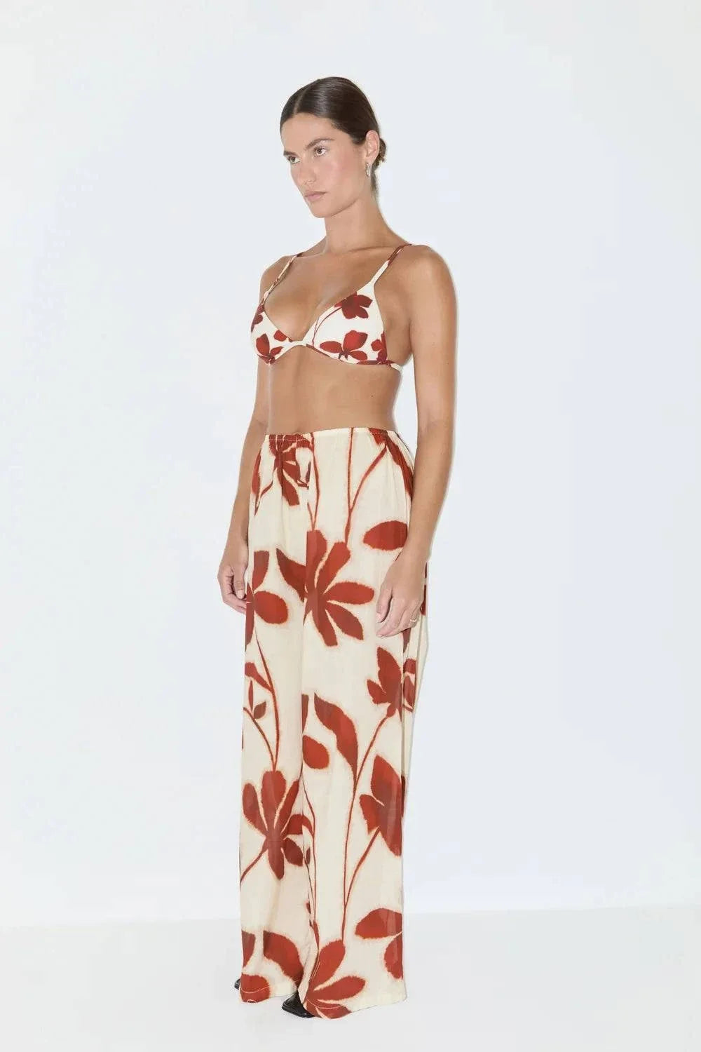 Zulu and Zephyr Cotton Pant Ruby Floral