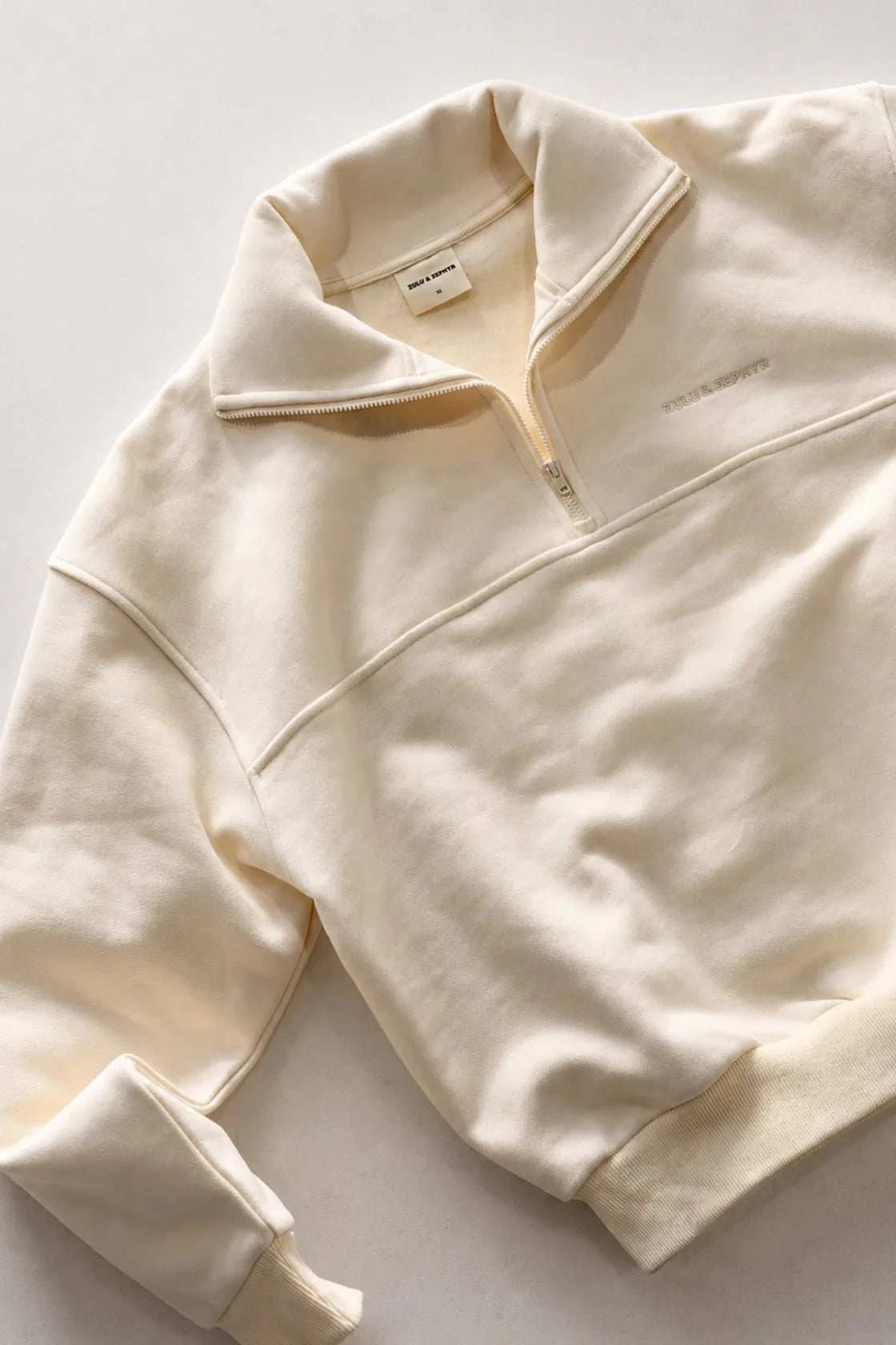 Zulu and Zephyr Sport Sweat Shirt Fleece Cream