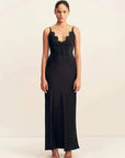 Shona Joy Simona Lace Slip Maxi Dress Black