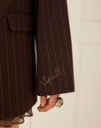 Spell 1998 Striped Blazer Espresso