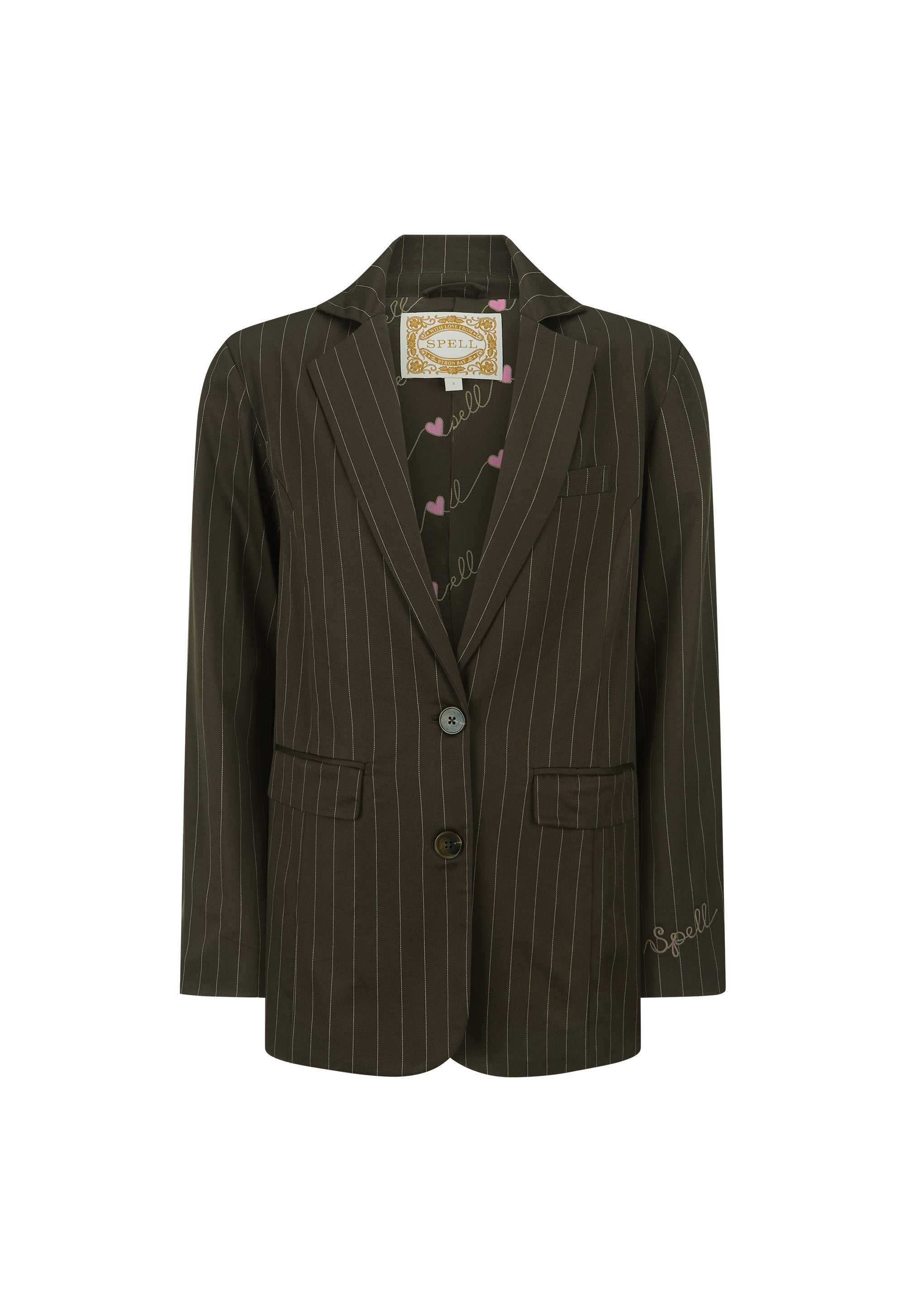 Spell 1998 Striped Blazer Espresso