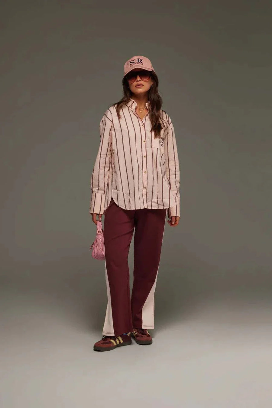 Araminta James Alpine Cotton Stripe Shirt Light Blush