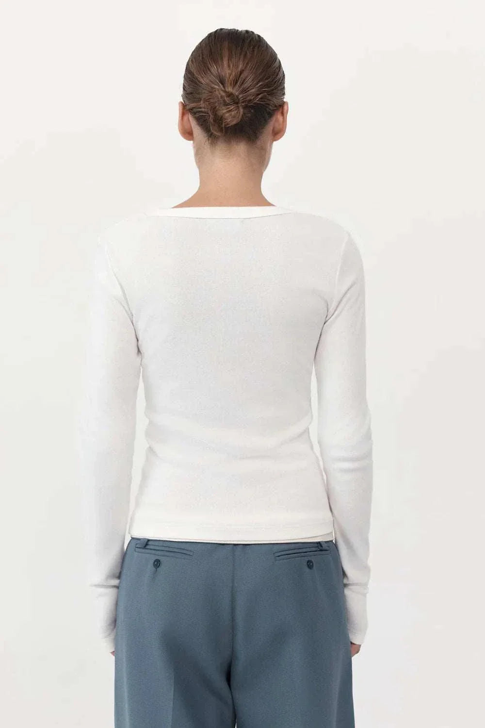 Agni Organic Cotton Long Sleeve Top White