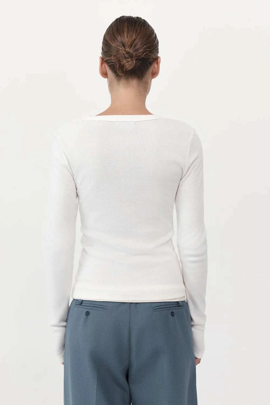 Agni Organic Cotton Long Sleeve Top White