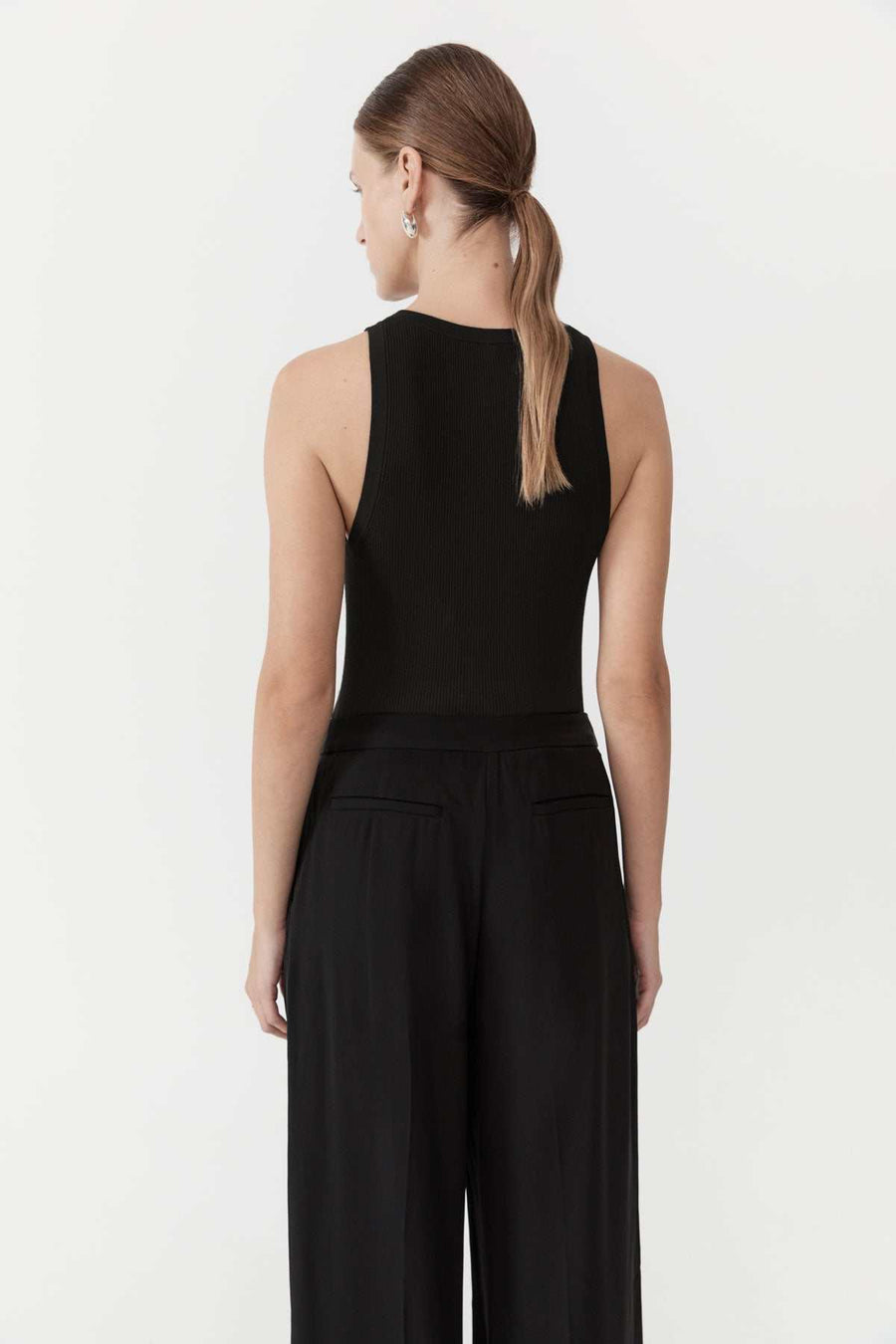 Agni Stitch Detail Tank Black
