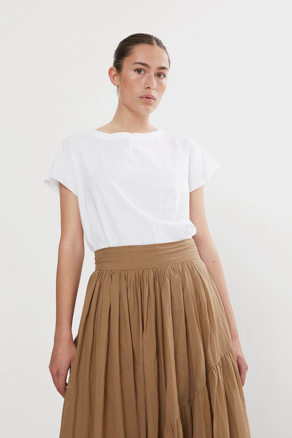 Rabens Saloner Adea Paper Jersey Raglan Tee White