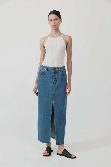 St Agni Denim Maxi Skirt Denim Blue