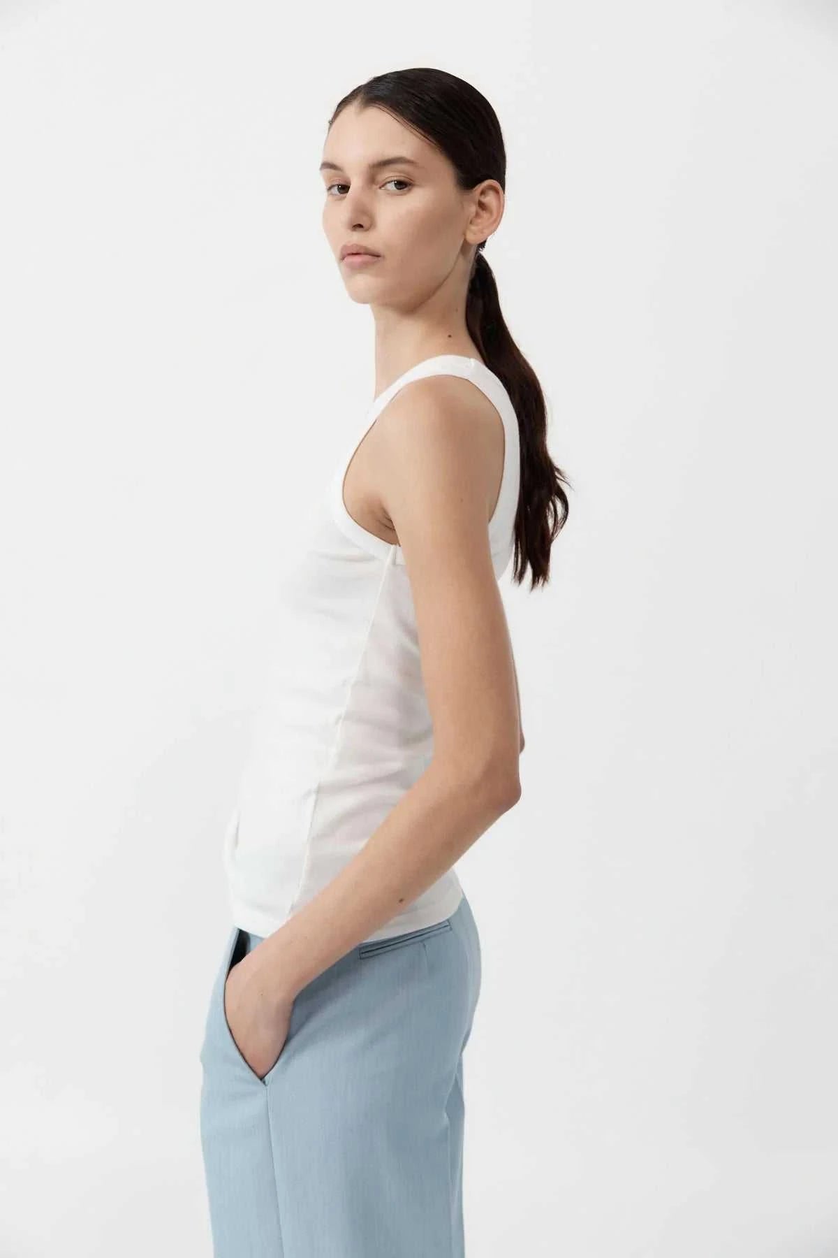 St Agni Organic Cotton Singlet White