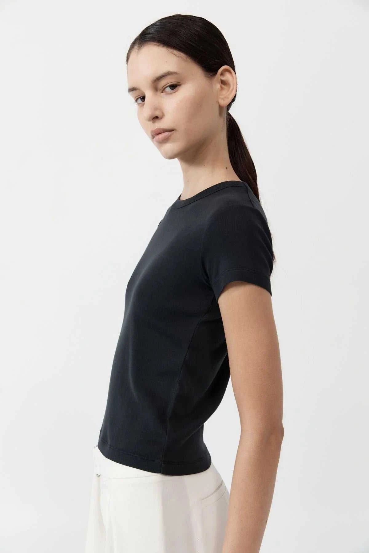 St Agni Organic Cotton Baby Tee Black