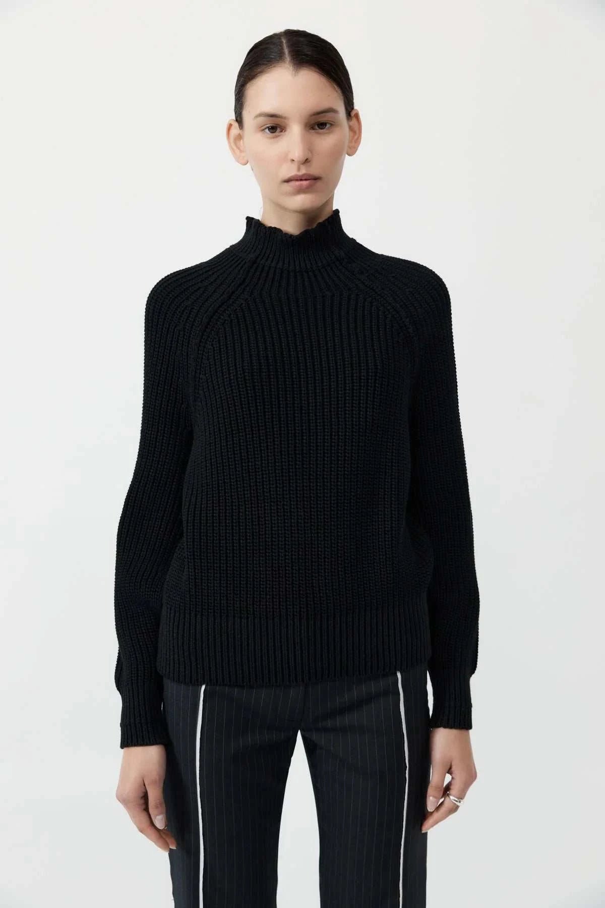 St Agni Split Sleeve Jumper Black