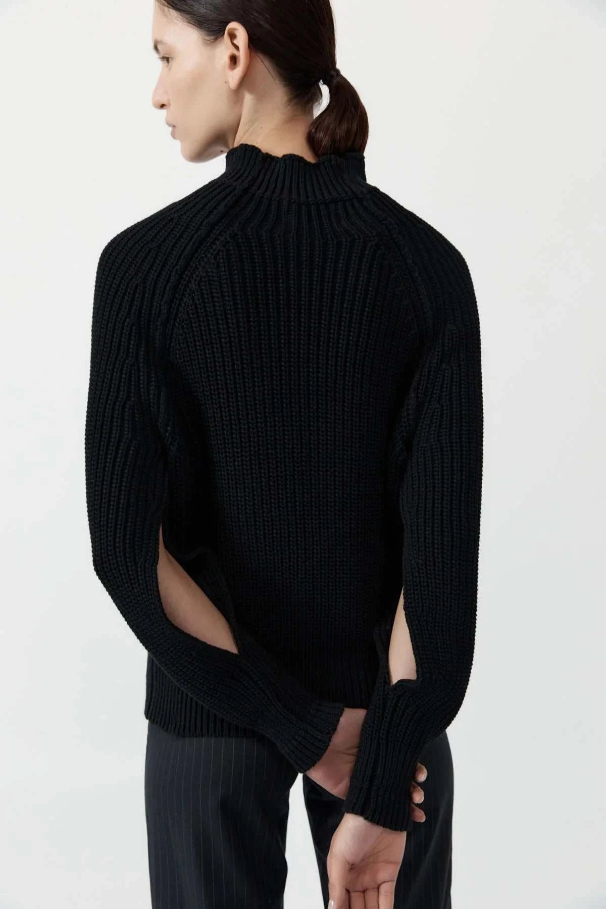 St Agni Split Sleeve Jumper Black