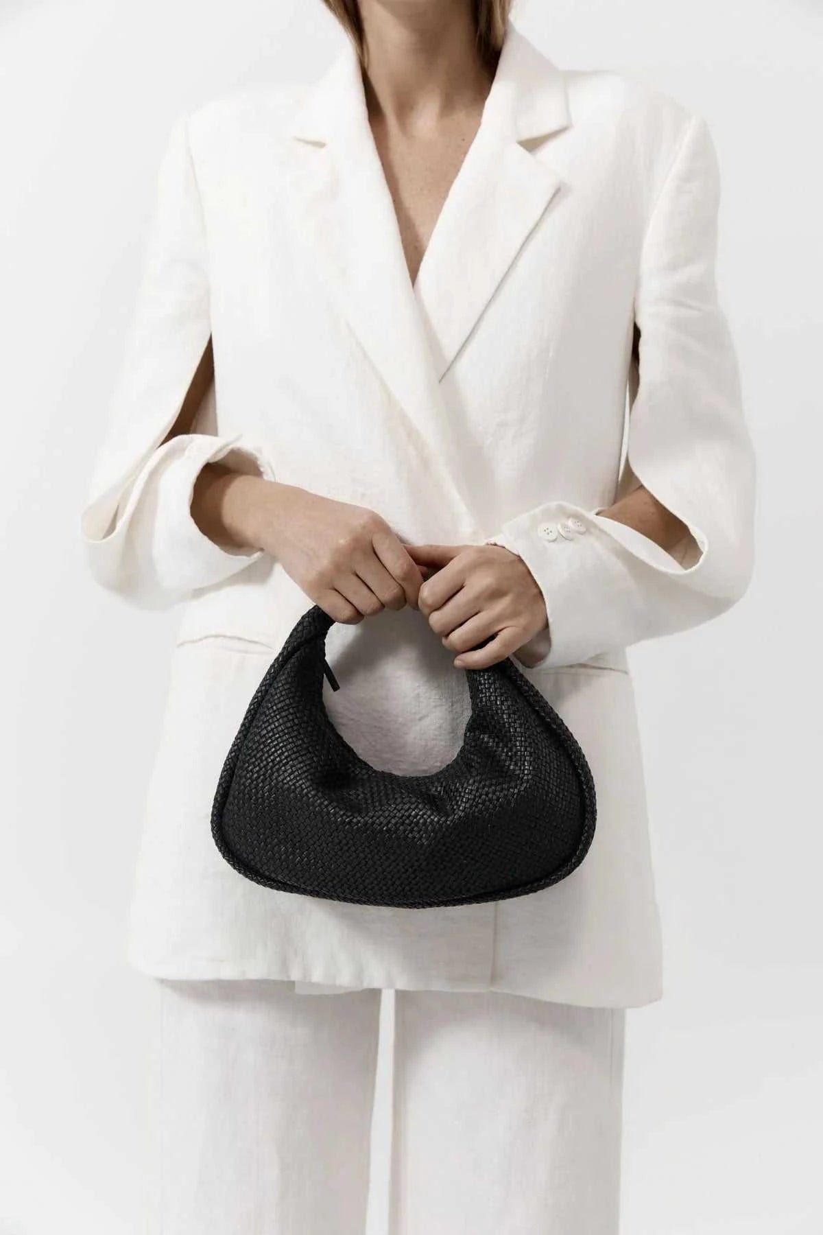 St Agni Woven Bon Bon Bag Black