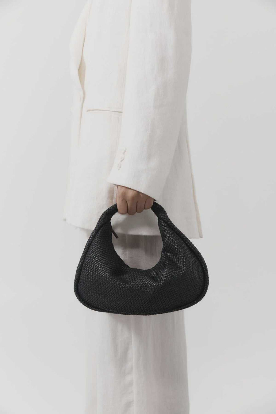 St Agni Woven Bon Bon Bag Black
