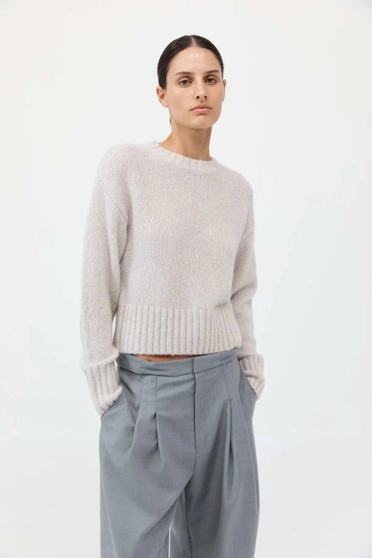 St Agni Wool Cashmere Blend Sweater Mist