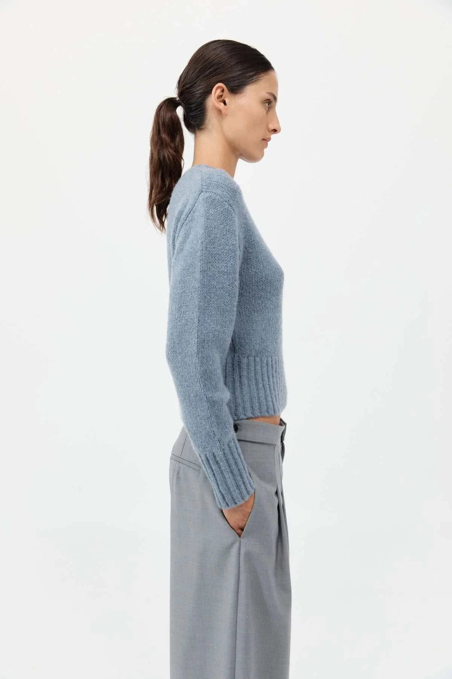 St Agni Wool Cashmere Blend Sweater Soft Blue