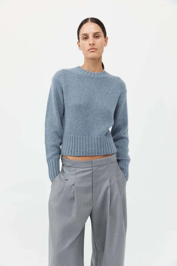 St Agni Wool Cashmere Blend Sweater Soft Blue