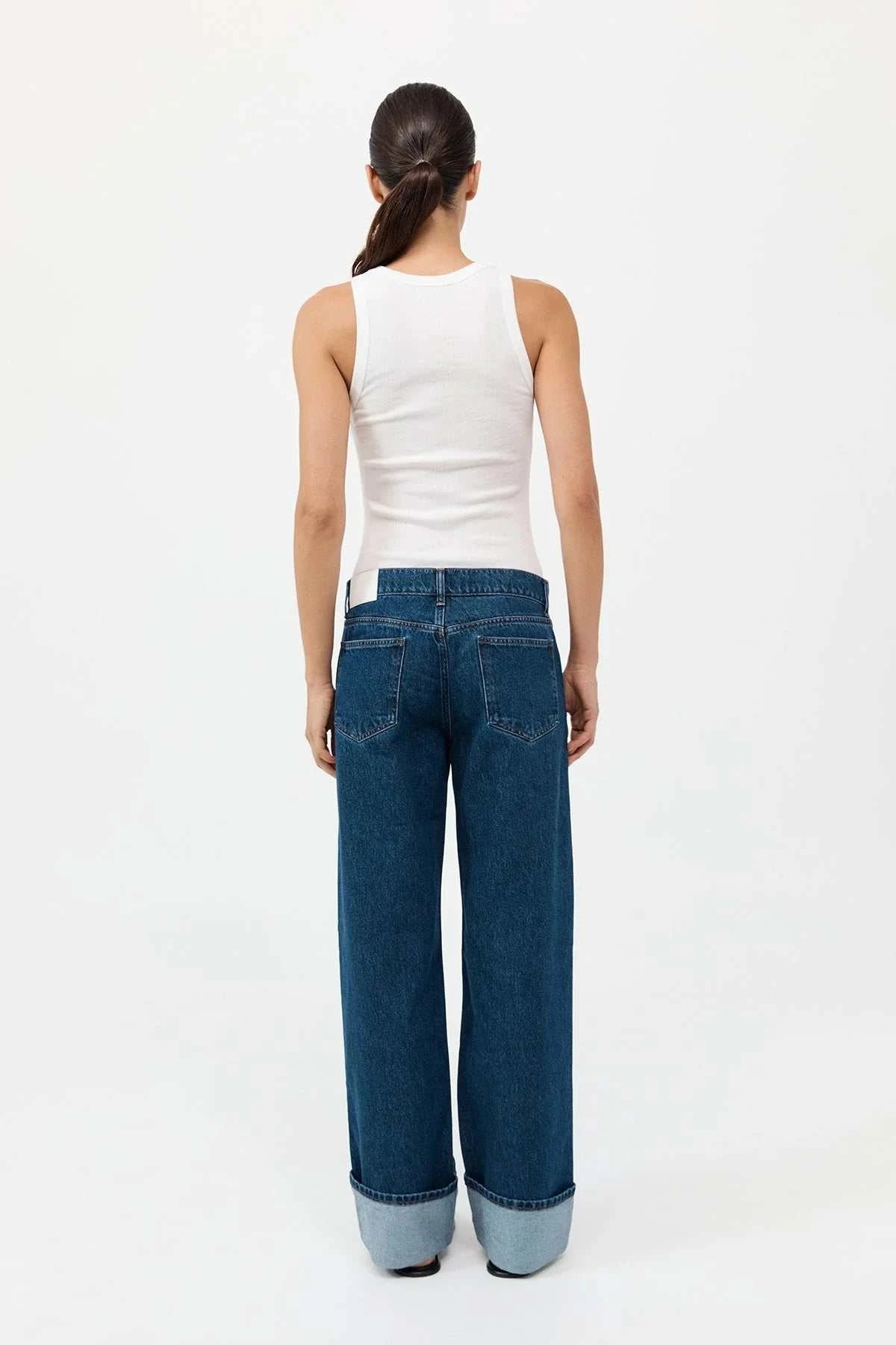 St Agni Organic Cotton Soft Rib Singlet White