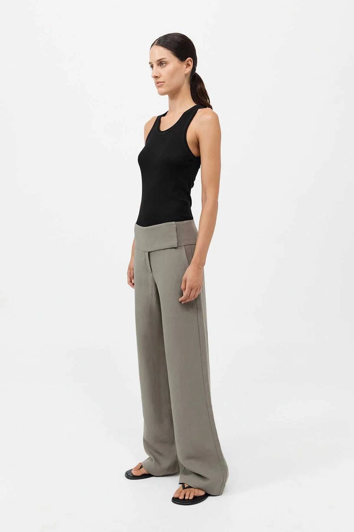 St Agni Organic Cotton Soft Rib Singlet Black