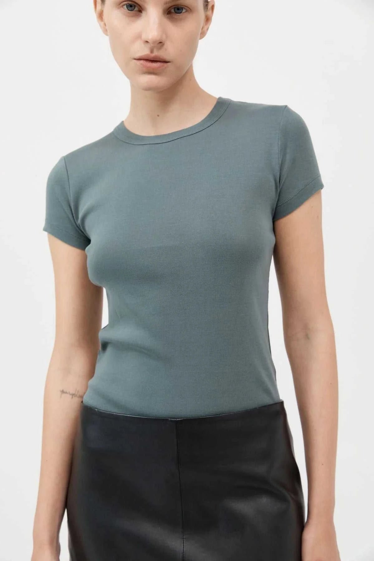 St Agni Organic Cotton Baby Tee Balsam Green