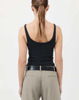 St Agni Organic Cotton Slim Scoop Tank Jet Black