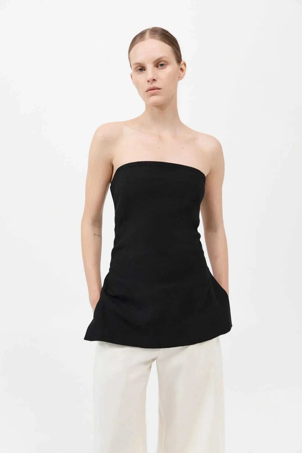 St Agni Column Tunic Black