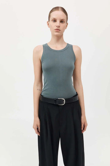 St Agni Organic Cotton Singlet Balsam Green