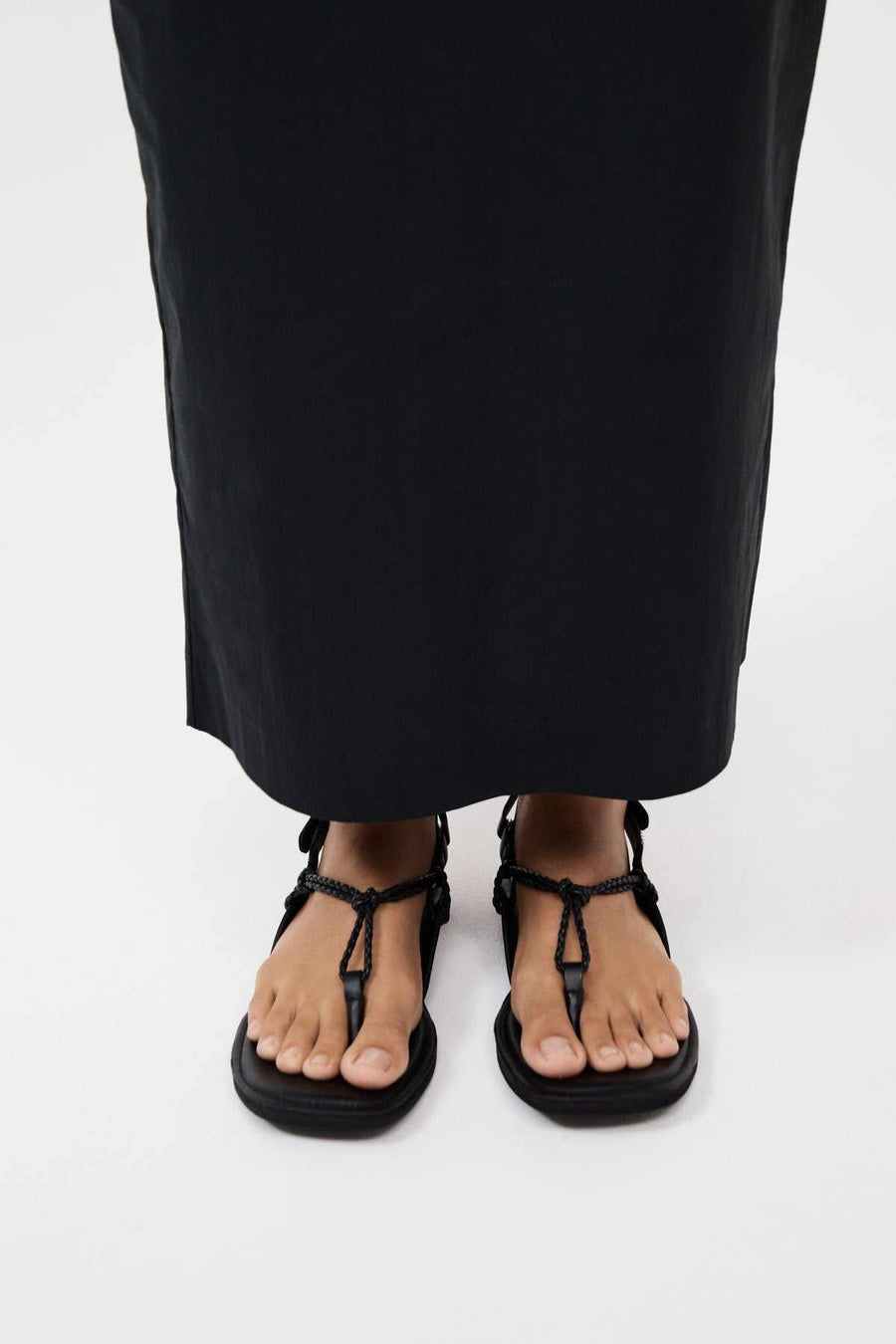 St Agni Woven Rope Sandal Black