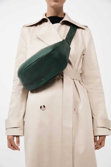 St Agni Soft Crescent Bag Deep Green