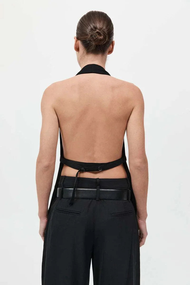 St Agni Wool Double Layer Blazer Black