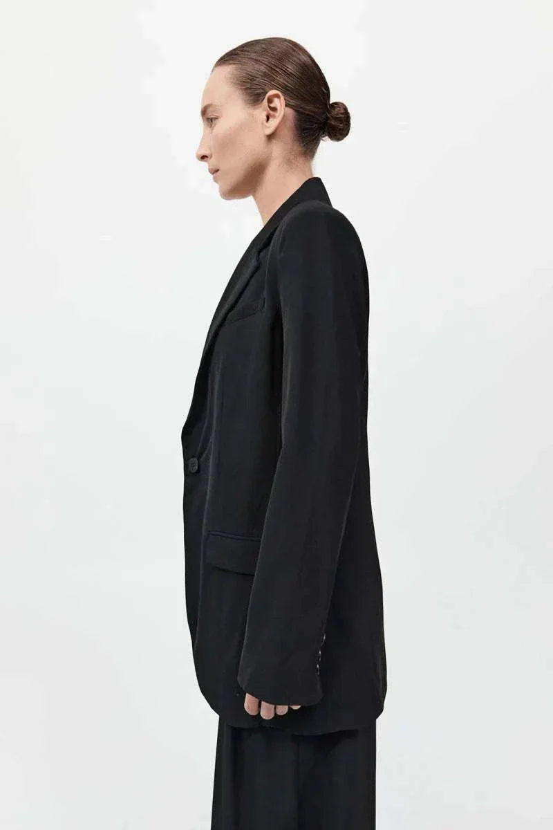 St Agni Wool Double Layer Blazer Black
