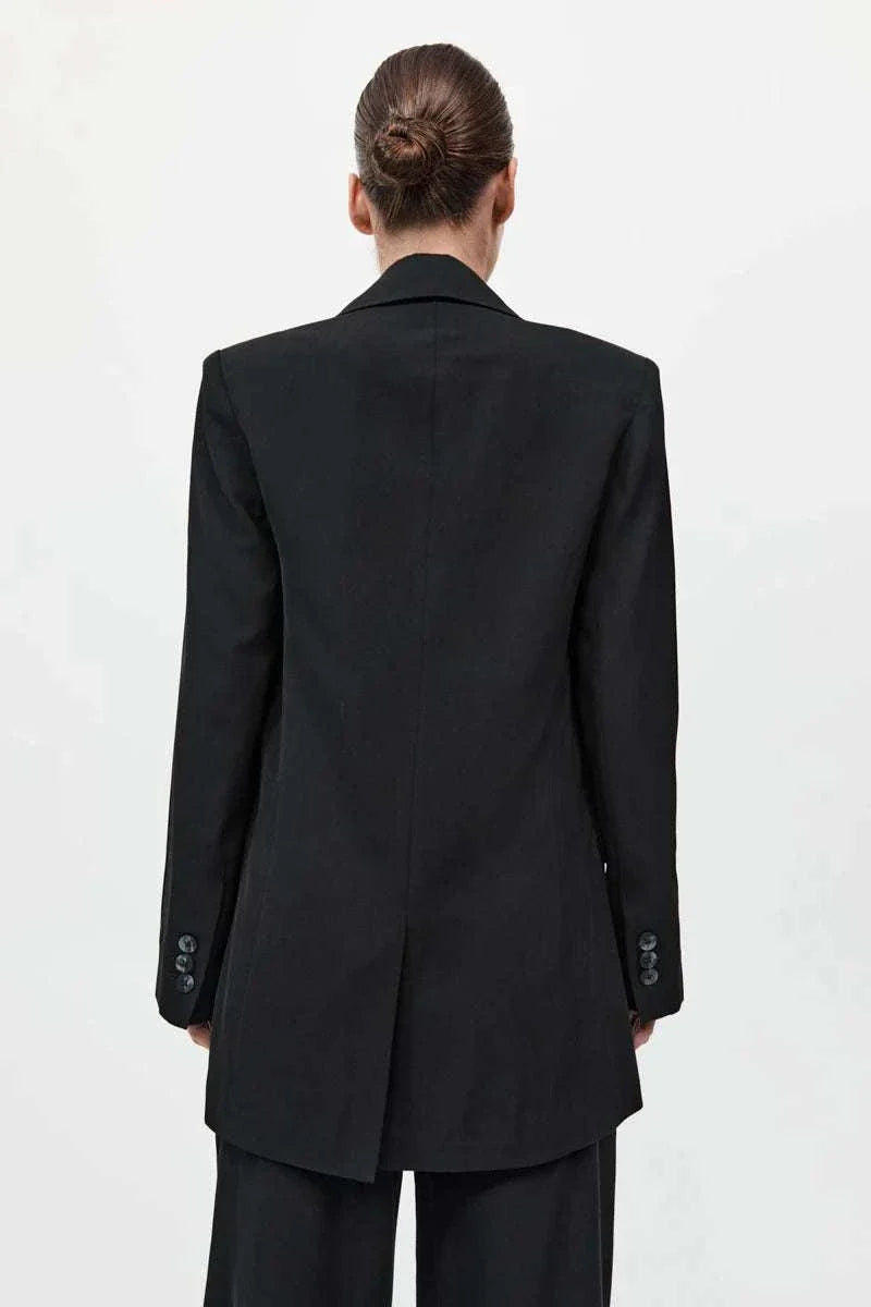 St Agni Wool Double Layer Blazer Black