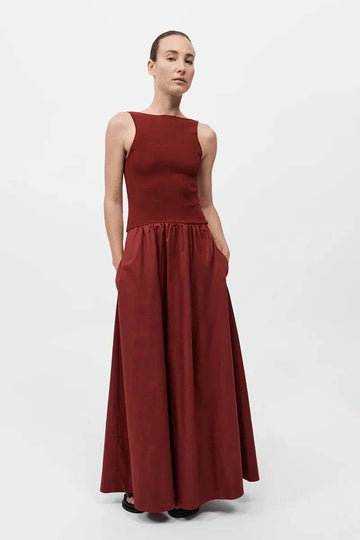 St Agni Bateau Cut Out Dress Berry 