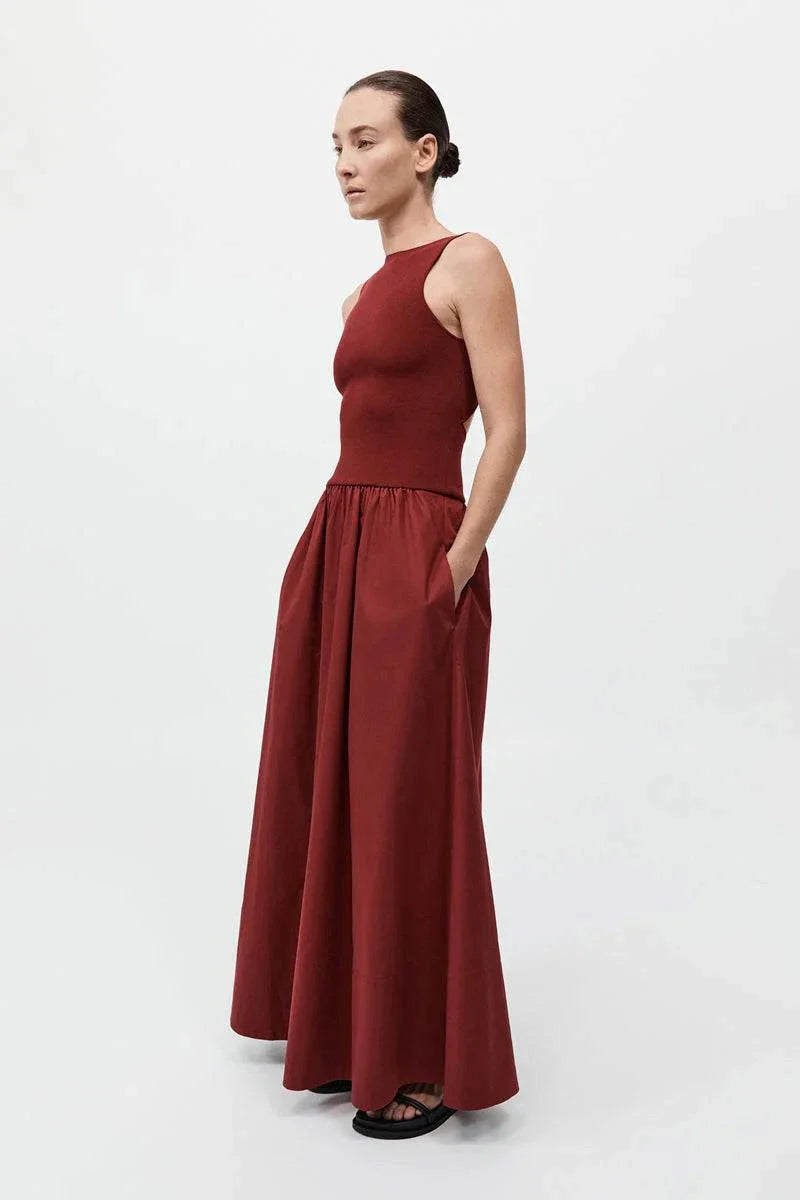 St Agni Bateau Cut Out Dress Berry 