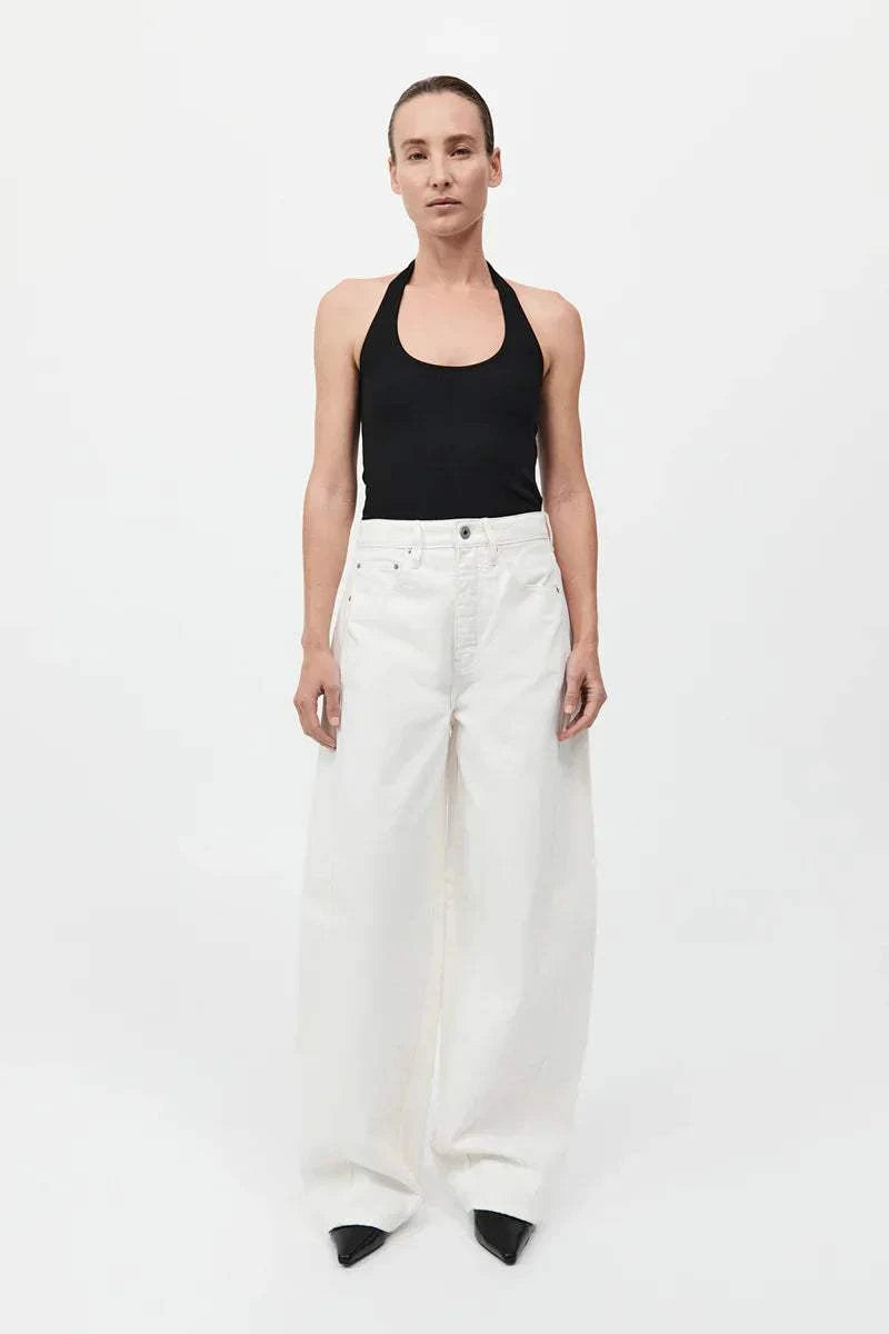 St Agni Mid Rise Balloon Jeans White