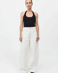 St Agni Mid Rise Balloon Jeans White