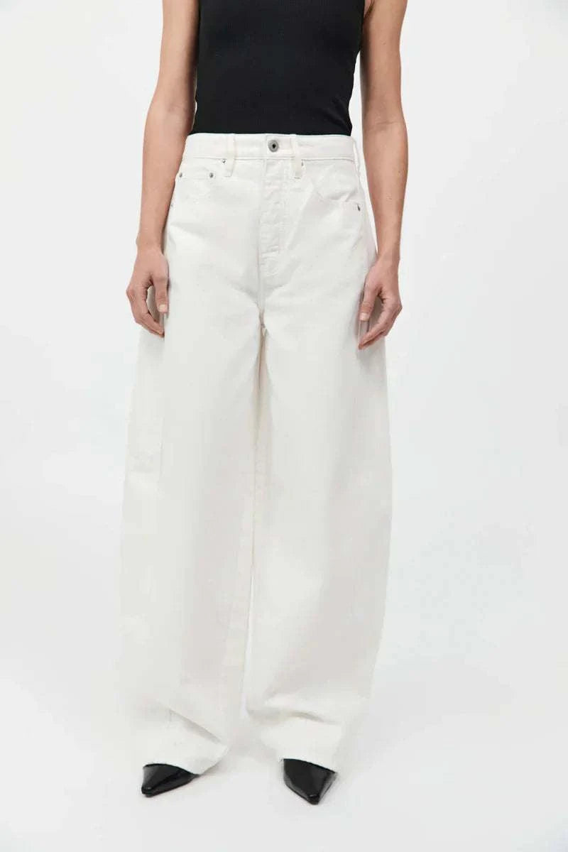 St Agni Mid Rise Balloon Jeans White