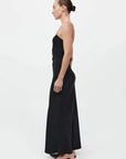 St Agni Fine Chain Silk Slip Dress Black