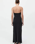 St Agni Fine Chain Silk Slip Dress Black