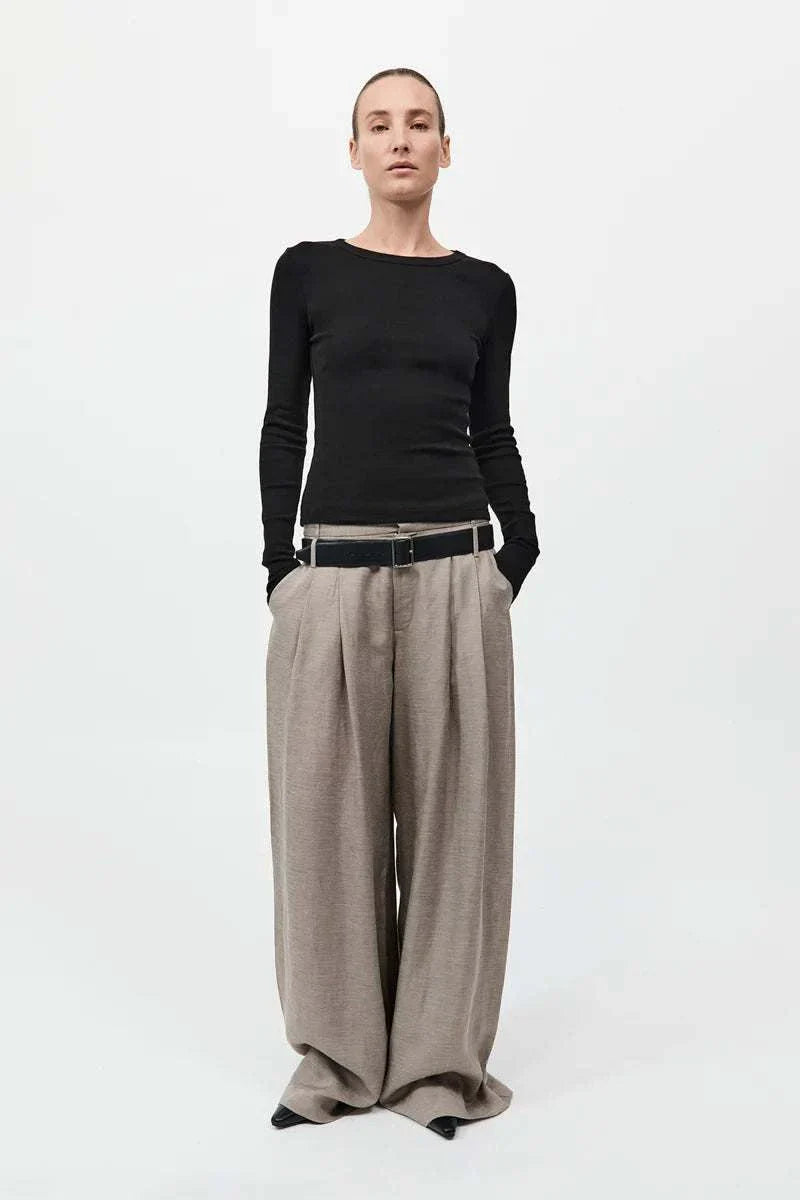 St Agni Organic Long Sleeve Top Jet Black